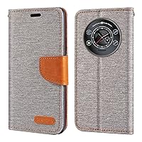 for Cubot Kingkong Star Case, Oxford Leather Wallet Case with Soft TPU Back Cover Magnet Flip Case for Cubot Kingkong Star (6.78”) Grey