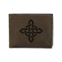 Men's Celtic Circle Tattoo -2 Handmade Genuine Leather Trifold Wallet MHLT_05