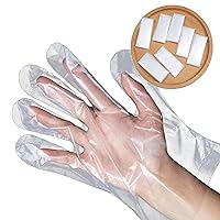 Individually Wrapped Disposable Food Prep Gloves 50 Pair / 100 Count, Multipurpose Plastic Safe Single Use Hand Protection, One Time Cooking Cleaning Polyethylene Glove Size Fits Most