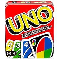 UNO Card Game for Family Night, Travel Game & Gift for Kids in a Collectible Storage Tin for 2-10 Players (Amazon Exclusive)