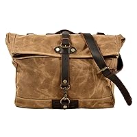 Men's Vintage Messenger Bags Waxed Canvas Crossbody Satchel Shoulder Bag for Travel Work Office Business
