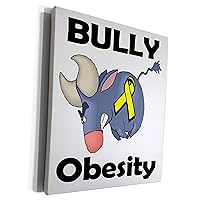 3dRose Bully Obesity Awareness Ribbon Cause Design - Museum Grade Canvas Wrap (cw_114335_1)