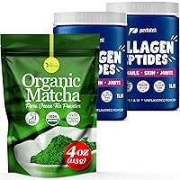 Pure Matcha for Smoothies Latte and Baking 4Oz / Collagen Powder for Women Men Types I & III Unflavored Easy to Mix 2Lb