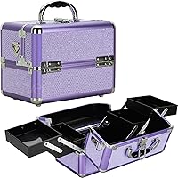 Sunrise C0211 4Tiers Expandable Trays Craft Storage Organizer Makeup Case - Purple Krystal