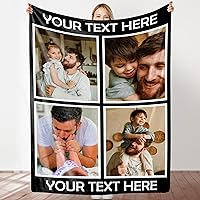 YESCUSTOM Custom Blanket with Photo Text Collage Personalized 10 Photo Throw Blanket Using My Own Pictures Gifts for Mom Dad Family Sisters Friends Kids Wife_Text-4
