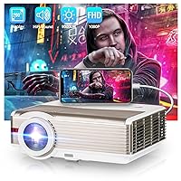 High Brightness Video Projector 9000Lumen,1080P Full HD Projector Support Wired Mirroring SmartPhone,Outdoor Home Theater Movie Projector with ZOOM,200”Display,Ceiling Mounted,for iPhone,TV Stick,DVD
