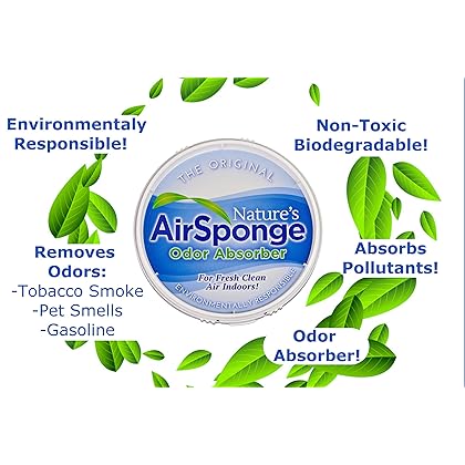 DELTA Nature's Air Sponge Odor Absorber Unscented Plastic Tub 1/2 Lb, 8 Ounce (Pack of 4), 32 Ounce