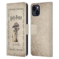 Head Case Designs Official Harry Potter Dobby House Elf Bullet Chamber of Secrets II Leather Wallet Mobile Phone Case Compatible with Apple iPhone 15