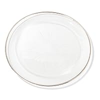 Charge it by Jay Elite Glass Charger Plate 13” Decorative Melamine Service Plate for Home, Professional Dining, Perfect for Upscale Events, Dinner Parties, Weddings, Catering, 1 Piece, Silver Rim