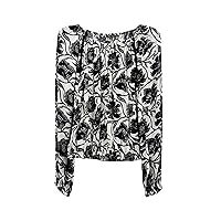 INC Womens Latter Stitch Off The Shoulder Peasant Top B/W S