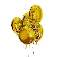 Gold Round Foil Mylar Balloons Wedding Engagement Anniversary Party Helium Metallic Balloons Birthday Baby Shower Graduation Bachelorette Bridal Shower New Year Party Favors Balloons Decoration, 25pc