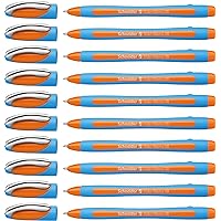 Slider Memo XB (Extra Broad) Ballpoint Pen, 1.4 mm, Light Blue Barrel, Orange Ink, Box of 10 Pens (150206)