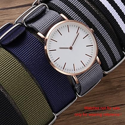 Carty Military Nylon Strap 6 Packs 18mm 20mm 22mm Watch Band Nylon Replacement Watch Straps for Men Women