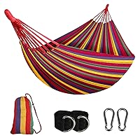 Double Hammock,Cotton Hammock Portable Hammock with Carry Bag,Perfect Camping Outdoor/Indoor Patio Backyard