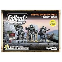 Modiphius Entertainment Ltd Fallout Wasteland Warfare: Brotherhood of Steel - Heavy Armor (T45) - 3 Miniatures, 32mm Unpainted Figures
