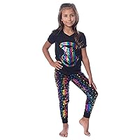 Harry Potter Girls' Rainbow Foil Hogwarts Crest Pajama Jogger Set