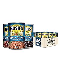 Bush's Best Pantry Pack: Canned Vegetarian Kidney Beans, Pinto Beans, and Black Beans, Source of Plant Based Protein and Fiber, Low Fat, Gluten Free, 16 oz (Pack of 36)