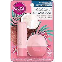eos FlavorLab Paradise Lip Balm - Coconut Sugarcane | Long-Lasting Hydration | Lip Care for Dry Lips | 2 Pack