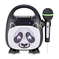 Singimals Kids Karaoke Speaker with Microphone - Unleash Your Child's Inner Superstar, Bluetooth v5.1, 12H Playtime, 5W Speaker, Multicolor LED Lighting, Bam Bam The Panda