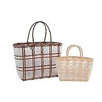 Women's straw woven handbag; women's solid color woven handbag; bring a small handbag