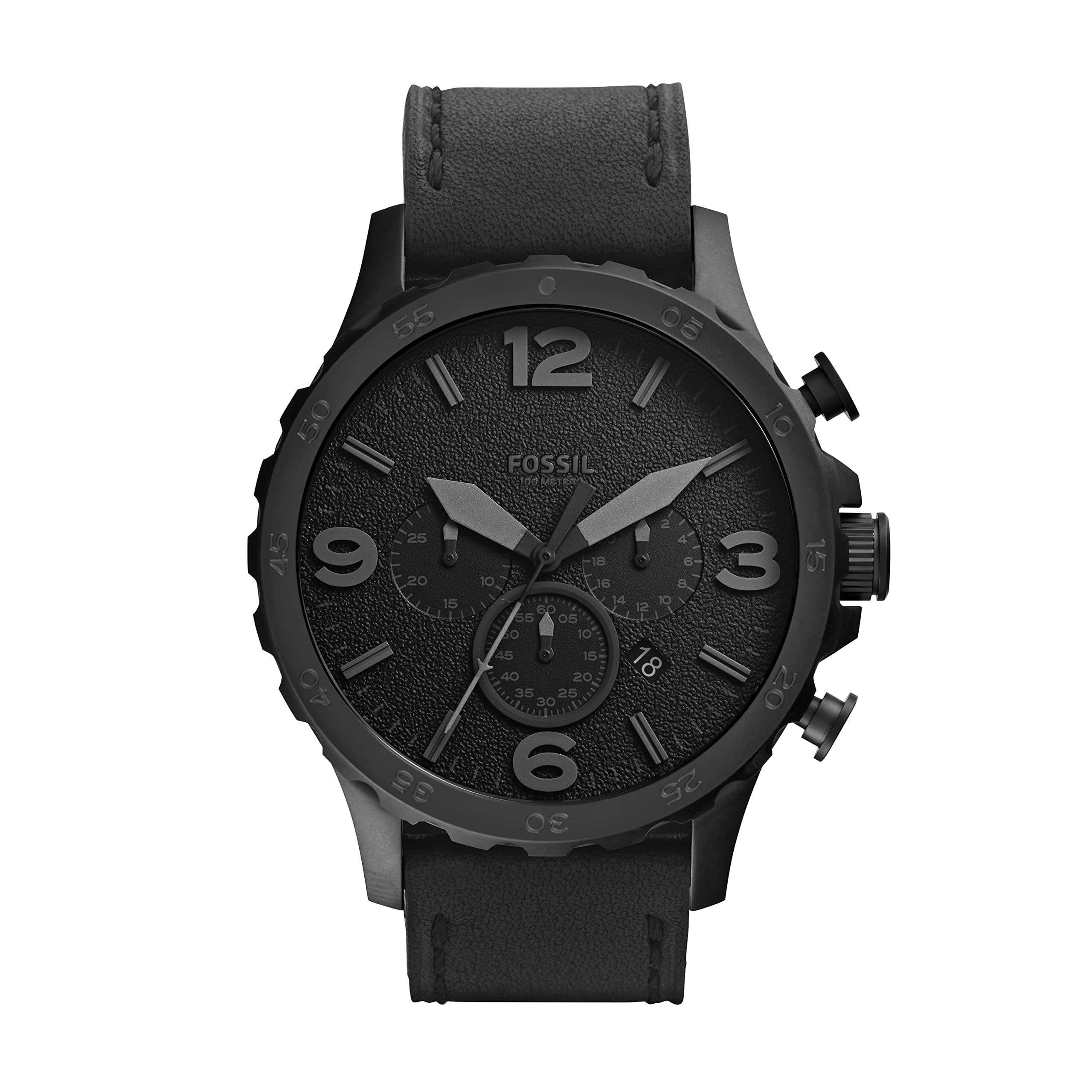 Fossil Nate Men's Watch with Oversized Chronograph Watch Dial and Stainless Steel or Leather Band