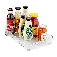 YouCopia RollOut Fridge Caddy BPA-Free Clear Rolling Refrigerator Organizer Bin with Adjustable Dividers and Handles, 9