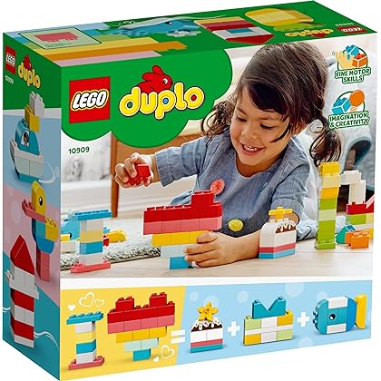 LEGO DUPLO Classic Heart Box 10909 Building Toy Set for Toddlers, Boys, and Girls Ages 18 Months+ (80 Pieces)