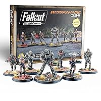 Modiphius Entertainment Fallout Wasteland Warfare: Brotherhood of Steel Core Box -7 Unpainted Resin Miniatures, RPG, Includes Scenic Bases, 32MM Scale Figures, Tabletop Roleplaying Game Minifigures