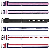 6-piece multi-color four-size nylon strap washable watch band for men and women (12mm 16mm 18mm 20mm)