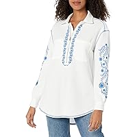 Women's Embroidered Zip Front Tunic