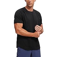 CRZ YOGA Mens Lightweight Athletic T-Shirts Moisture Wicking Running Workout Shirt Short Sleeve Gym Tops
