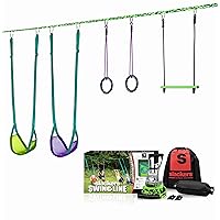 slackers Swing Line - Turn Healthy Trees Into The Perfect Backyard Swingset - slackers Tree Swing Line Kit - Great Tree Swing Addition to Any Yard - Recommended for Ages 3+