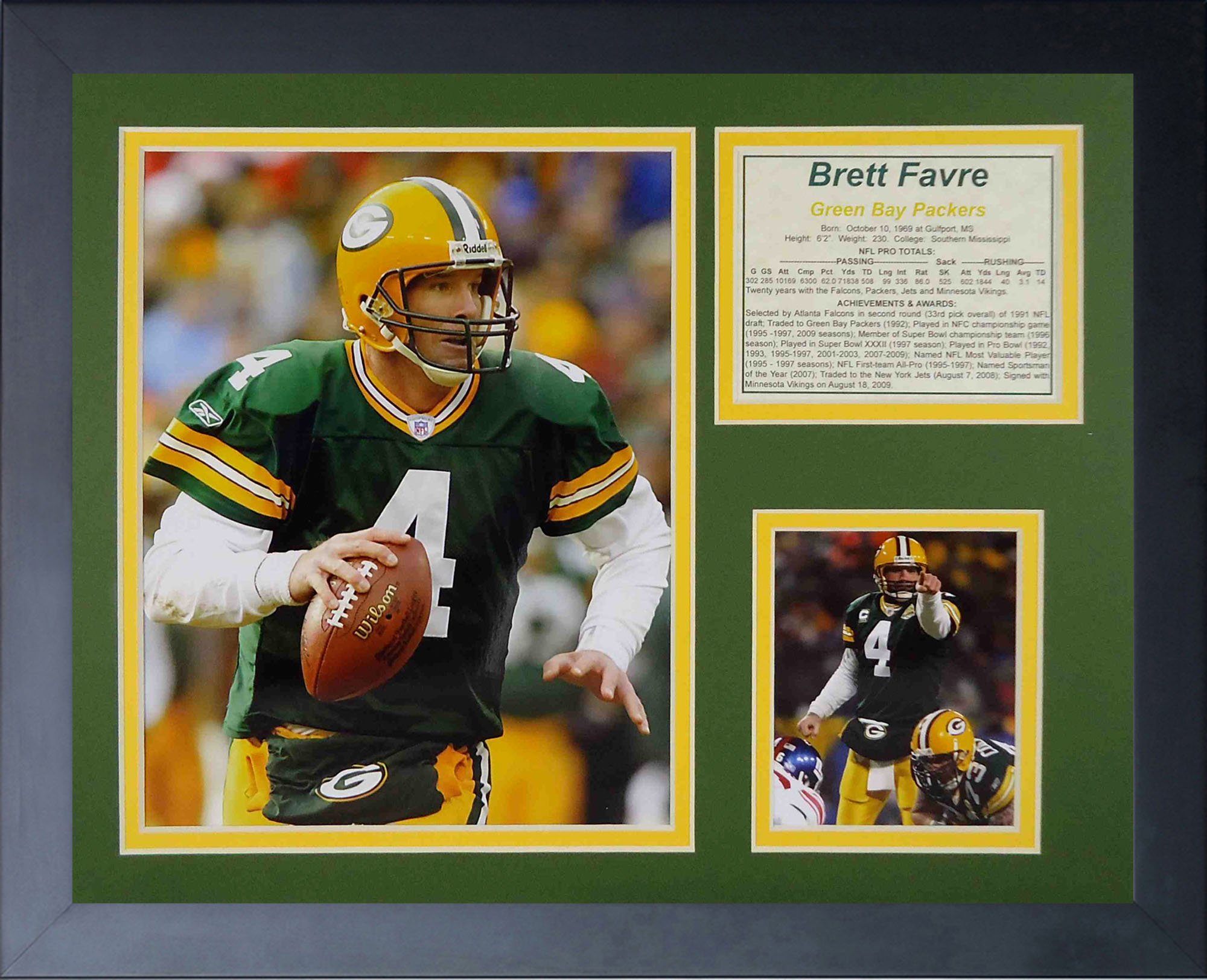 Legends Never Die Brett Favre Home Framed Photo Collage, 11x14-Inch, (11478U)