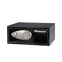 Security Safe with Digital Keypad Lock, Steel Safe with Interior Lining and Bolt Down Kit, California DOJ Certified for Gun Storage, 0.78 Cubic Feet, 7.1 x 16.9 x 13.8 Inches, X075
