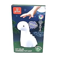 Globe Brontosaurus - Rechargeable LED Color Changing Tap Light w/Remote - Night Light for Baby or Kid's Room White