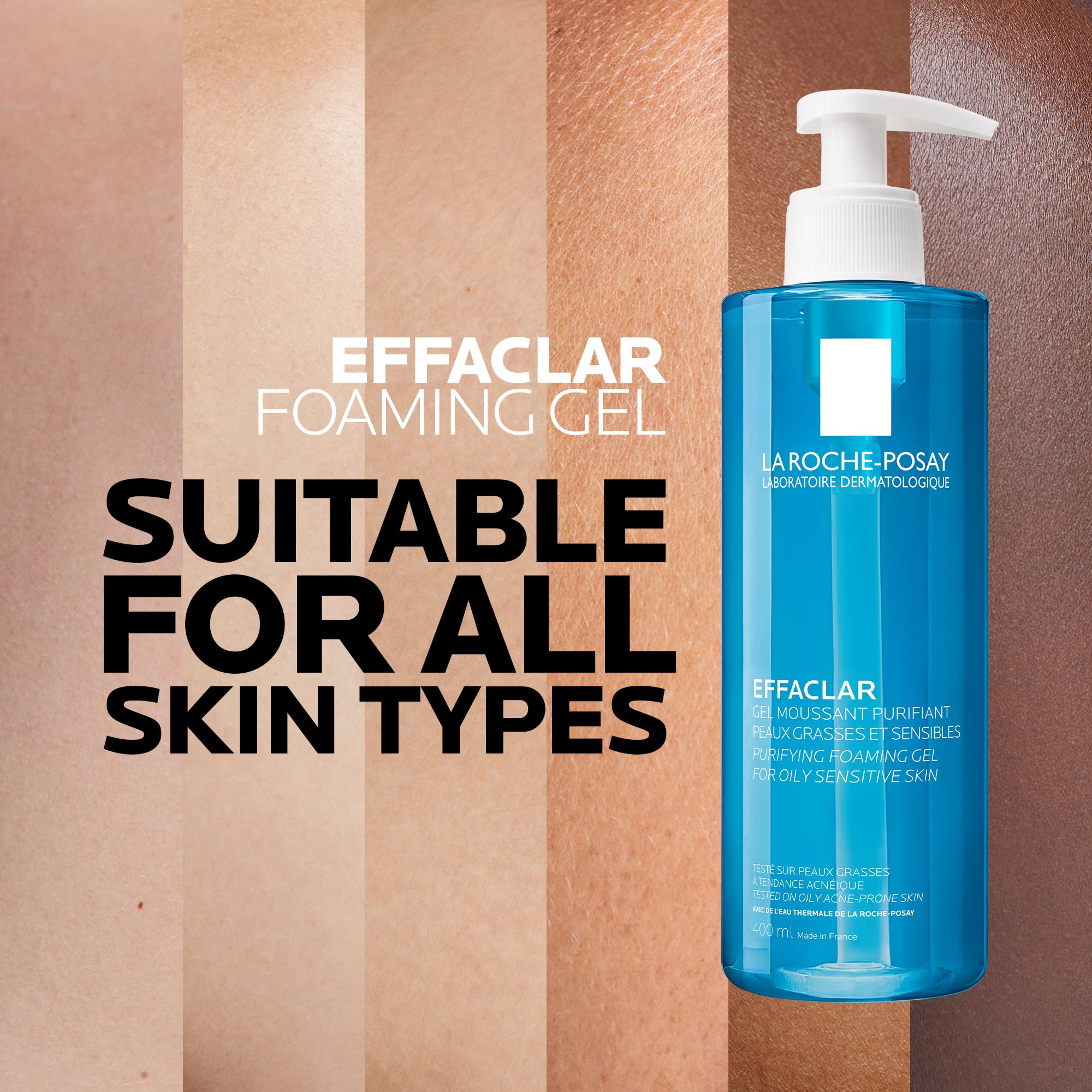 La Roche-Posay Effaclar Purifying Foaming Gel Cleanser for Oily Skin, Alcohol Free Acne Face Wash, Oil Absorbing Deep Pore Cleanser, Oil Free, Light Scent and Safe for Sensitive Skin