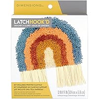 Dimensions 72-76381 Colorful Rainbow Beginner Latch Hook Kit with Fringe, 12