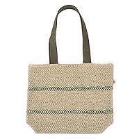 NOVICA Artisan Handmade Wool Tote Bag Teal Beige White Handwoven in Armenia Multicolor Green Patternedstriped 'Fashionable Flair'
