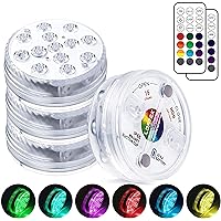 LOFTEK Submersible LED Lights with Remote, 13 LED Pool Lights for Inground Above Ground Pool with Magnets &Suction Cups,16 Color Changing Underwater Lights for Ponds Battery Operated (4 Packs)