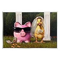 Stupell Industries Funny Pig & Duck Wedding Wall Plaque Art by Lucia Heffernan