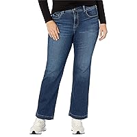 Silver Jeans Co. Women's Plus Size Avery High Rise Curvy Fit Trouser Leg Jeans-Legacy