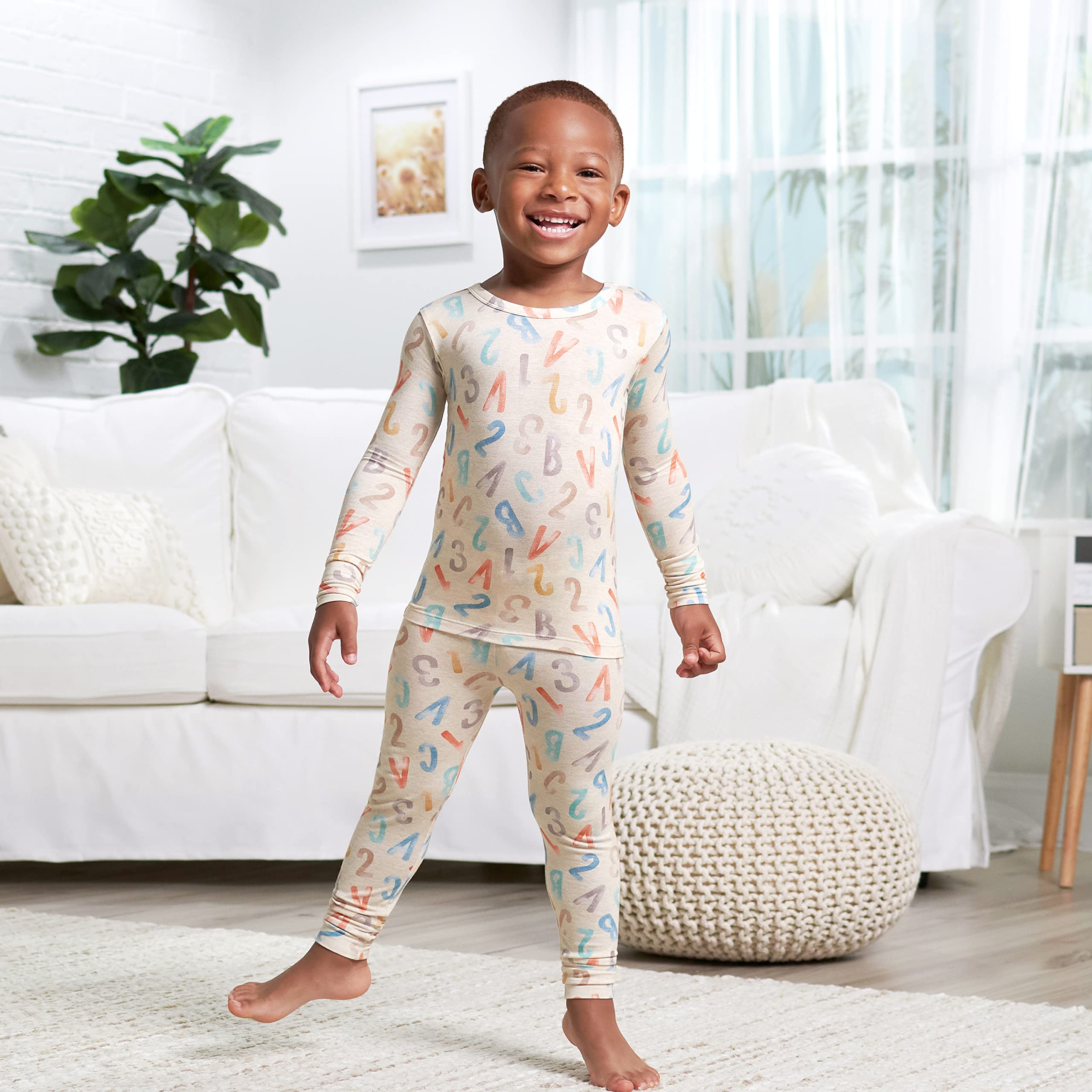 Gerber Unisex Baby Toddler Buttery Soft 2-Piece Snug Fit Pajamas with Viscose Made from Eucalyptus