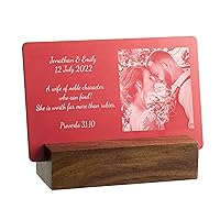 Love YOU Personalized Photo Text Engraved Picture Date Wallet Mini Note Card Insert Frame wooden stand Valentines day Anniversary Birthday Gift