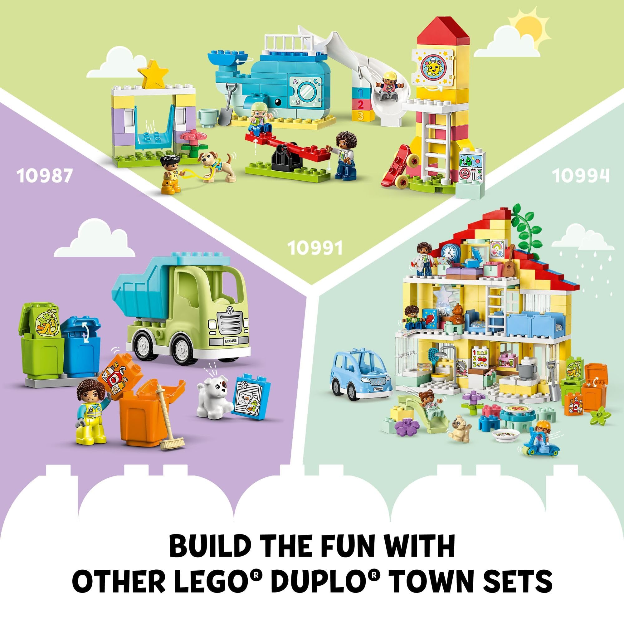 LEGO DUPLO Town Bus Ride 10988 Educational STEM Building Toy Set for Preschool Kids, Boys, Girls Ages 2+, Hands on Learning About Catching The Bus to Day Care and Making Friends