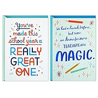 Hallmark Thank You Cards, Teachers are Magic (2 Cards with Envelopes) for Teacher, Principal, Coach, Admin, Mentor