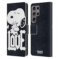 Head Case Designs Officially Licensed Peanuts Snoopy Woodstock Love Rock Tees Leather Book Wallet Case Cover Compatible with Samsung Galaxy S24 Ultra 5G