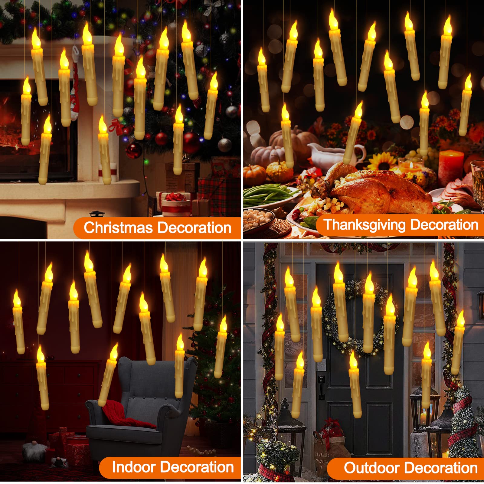Mua Halloween Decoration,12Pack Floating LED Candles With Remote ...