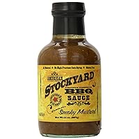 Organic Smoky Mustard BBQ Sauce - Made in USA - 14oz Bottle - Family Friendly - Handcrafted in Small Batches with All Natural Ingredients