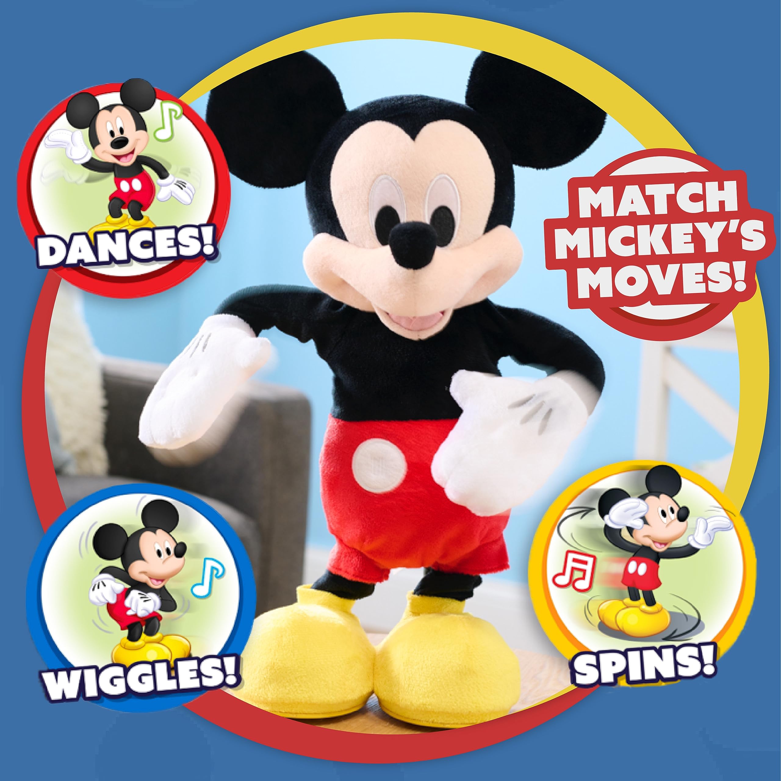 MICKEY Disney Junior Mouse Hot Diggity Dance Feature Plush Stuffed Animal, Motion, Sounds, and Games, Officially Licensed Kids Toys for Ages 3 Up by Just Play