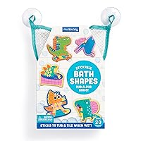Mudpuppy Rub-A-Dub Dinos - 20 Wacky Stickable Foam Shapes for Bath Time Fun For Toddlers and Babies with Mesh Storage Bag Ages 3 and Up